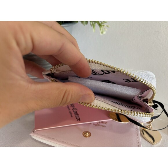 Juicy Couture Pink Diamond Angel Sweet Juicy L-Zip Card Case Embroidered NWT - Picture 6 of 9